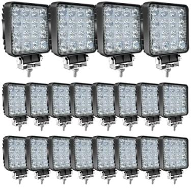 Imagem de MUVKQC Barra De Luz Led 4" Com Lâmpada Quadrada 48 W, Spot Trabalho Off-Road, À Prova D'Água, Neblina, Para Carro, Barco, Picape, Carrinho Golfe, Soprador Neve, Cortador Grama, Quadriciclo, Utv, 12