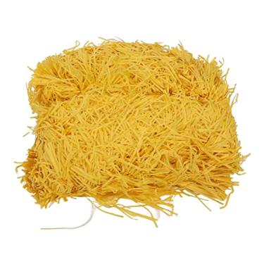 Imagem de Mbeysaq Enchimento de papel ráfia 500 g amarelo para embalagem de caixa de presente e enchimentos decorativos (amarelo brilhante)