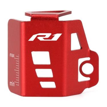Imagem de Mokiton Tampa de proteção de óleo da bomba do reservatório de fluido de freio traseiro da motocicleta compatível com YAMAHA YZF R1 2009-2023 | Protetores de tanque de gás YZF-R1 YZF R1M YZFR1
