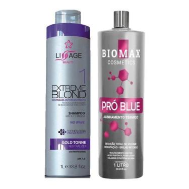 Imagem de Kit Escova Selagem Capilar Sem Formol Matizadora Blond Liss - Biomax /