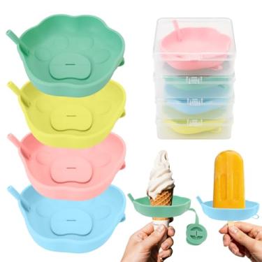 Imagem de Suportes de picolé de silicone, sem BPA, sem bagunça para crianças, suporte de sorvete congelado com canudo, reutilizável, com caixa de armazenamento, perfeito para reuniões de verão e piqueniques ao