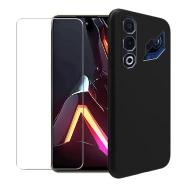 Imagem de WDMYLFTW Capa para ZTE Nubia Neo 3 GT + película protetora de tela de vidro temperado - Capa protetora de TPU (preta)