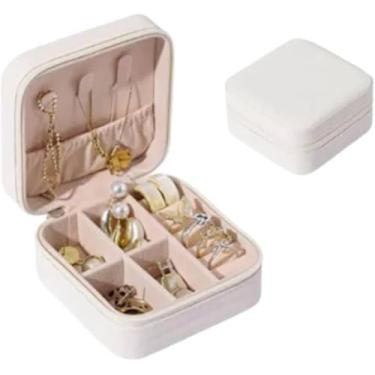 Imagem de Mini Organizador Porta Joias Viagem | Caixa Compacta para Brinco Colar Anel Pulseira