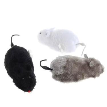 Imagem de Rato de Pelúcia com Corda, Brinquedo Interativo para Gatos, cores sortidas
