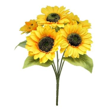 Imagem de Buquê Girassol 45cm 5 Flores Artificial Premium - Mc Flores