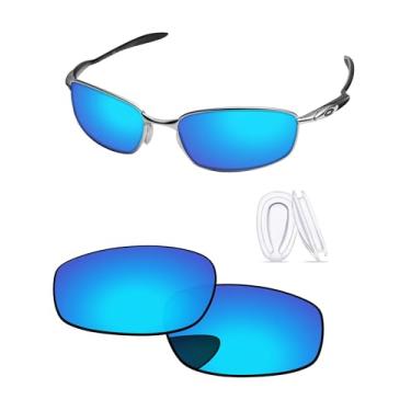 Imagem de PapaViva Lentes de substituição para óculos de sol Oakley Blender OO4059 Armação Pro + Ice Blue Polarizada