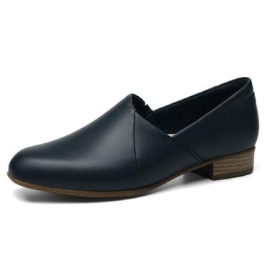 Imagem de TALENAVA Sapatos Sociais Femininos Clássicos E Confortáveis, Mocassins Casuais De Couro Azul-Marinho, Rasteirinhas, Lindos E Versáteis, Calçados De Trabalho Para O Dia A Dia, 8 M Eua