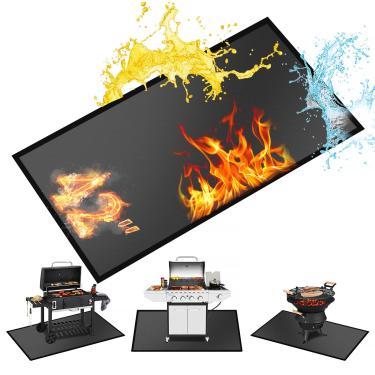 Imagem de Tapetes de lareira de 42 x 76 cm para lareiras resistentes ao fogo/churrasqueira a gás à prova de fogo, impermeável, à prova de óleo, à prova de fogo, resistente ao calor, tapete de proteção para