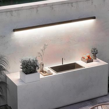 Imagem de Luzes de parede modernas de LED para ambientes externos, IP65, à prova d'água, arandelas de parede externas, tiras longas, luminárias de parede para varanda interna/externa para terraço, cerca de