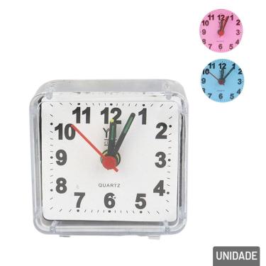 Imagem de Relógio Analógico de Mesa 5,5cm Despertador Color - Tudo em Caixa