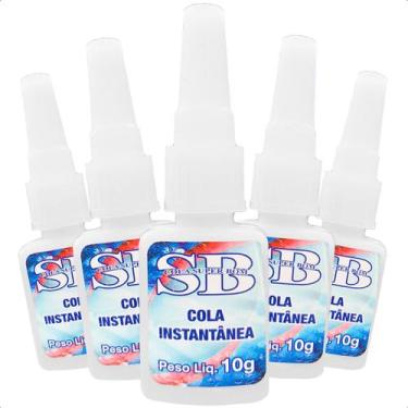 Imagem de Kit Com 5 Super Cola Adesiva Instantânea Multiuso 10g Super Bom