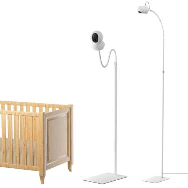 Imagem de SAPESEHE Suporte para monitor de bebê Nanit Pro & Flex, Tapo C200/C210/HB6550/Kasa EC70/eufy E220, também câmeras com conexão de rosca 1/4, suporte para monitor de bebê de 201 cm de altura ajustável