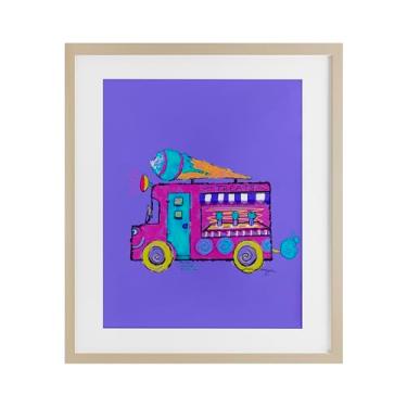 Imagem de Stupell Industries Impressão emoldurada de bétula de caminhão de sorvete roxo vibrante por Susan Lugar, 40 x 33