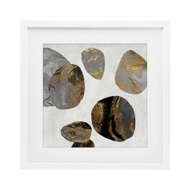Imagem de Stupell Industries Impressão emoldurada branca The Golden Eggs Abstraction Under Glass por Jacob Q, 40,6 x 40,6 cm