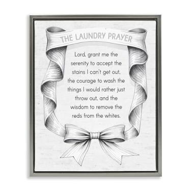 Imagem de Stupell Industries Fita vintage para lavanderia oração cinza emoldurada tela flutuante design de arte de parede por Lettered and Fored, 78 x 63 cm