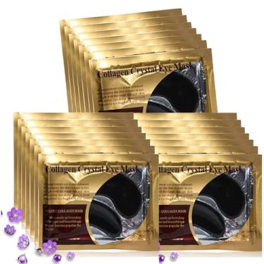 Imagem de Felico Máscara para os olhos, 30 pares de adesivos de colágeno sob os olhos, almofadas de gel de cristal preto para reduzir olheiras, clarear rugas, hidratação antienvelhecimento, linhas finas, bolsas