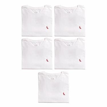 Imagem de Kit 5 Camisetas Brasa Pica Pau Bordado Reserva, GGG, Branco