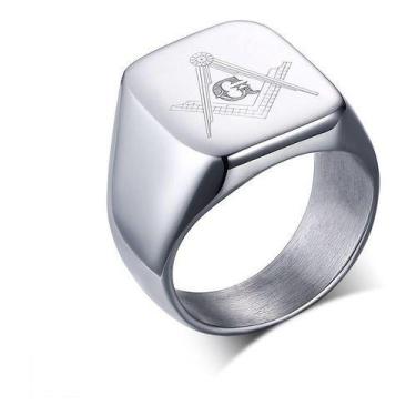 Imagem de Anel Masculino Titânio Maçom Maçônico Maçonaria - Judith Joias, 22