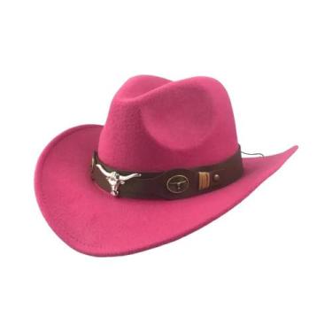 Imagem de Chapéu De Cowboy Retrô Estilo Casual Quente Masculino Feminino De Lã F