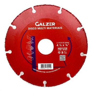Imagem de Disco de corte Multimateriais 4 1/2" 115mm Furo 22,23mm - Galzer