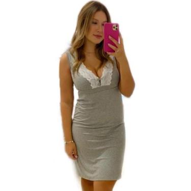 Imagem de Camisola Regata Com Abertura Viscolycra - Sou Gata e Daí, Cinza claro,