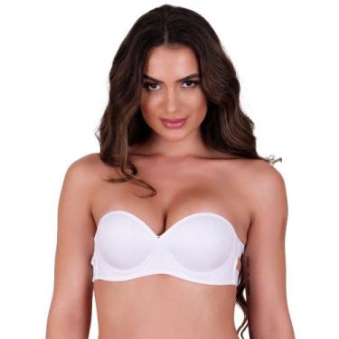 Imagem de Sutiã com Bojo sem Alça Frente Única Costa Nua - NAKA MODAS, M, Branco