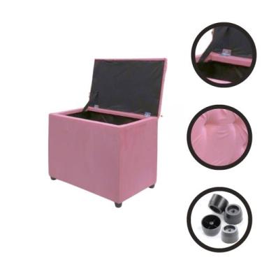 Imagem de Puff Baú Retangular Espaçoso Guarda Objetos Brinquedos Livros - Realiz