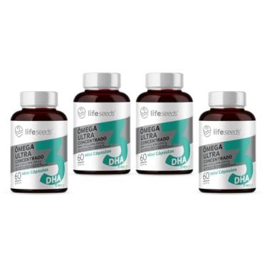 Imagem de Ômega 3 Mini Cápsulas - Ultra Concentrado DHA 500mg EPA 200mg - Certificação Internacional MEG-3 – 4 Potes - 240 Cápsulas