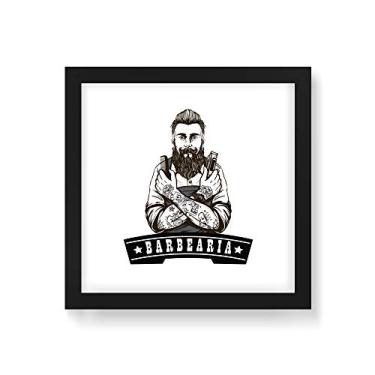 Imagem de Arte Maníacos Quadro Decorativo Barbeiro Braços - 50x50cm (Moldura em laca preta)