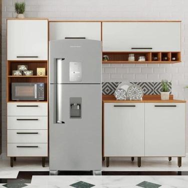 Imagem de Cozinha Compacta 4 Peças 5 Portas 4 Gavetas Evolution Plus Freijó/ Off-White