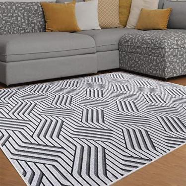 Imagem de Tapete para Sala Funcional Azulejo 51 Cinza 1,50x2,00m - J Serrano