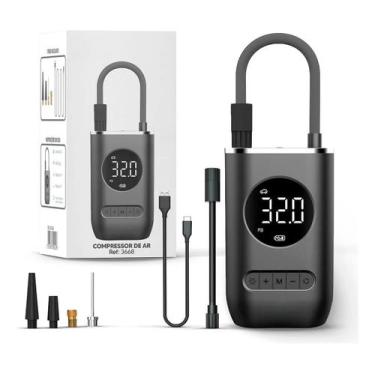 Imagem de Bomba De Encher Pneu De Carro Bike Moto Eletrica Portátil - KM