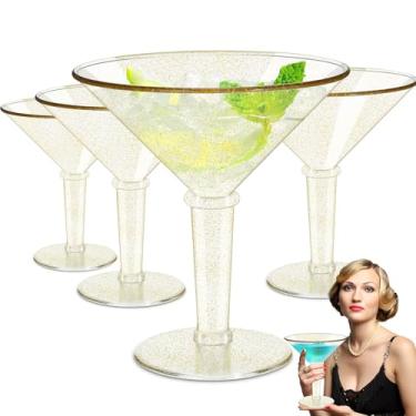 Imagem de Conjunto de 4 copos de Martini gigantes, copos de Martini de plástico jumbo de 1,360 g, copo de coquetel de camarão acrílico grande para centros de mesa e decorações de festa de Martini, reutilizável