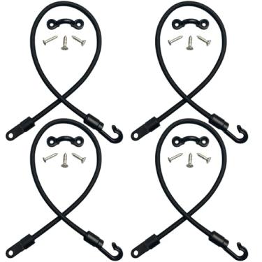 Imagem de Pristis 4 peças de tiras de vara de pesca para deck de barco, suporte de haste de conector de montagem durável, suporte de vara de borracha forte ajustável com parafusos, kit de equipamento para cama