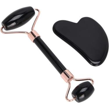 Imagem de Rolo Pedra de Jade Massageador + Placa Gua Sha Anti Estresse - Seller 