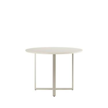 Imagem de Mesa de Jantar Redonda com Vidro para 4 Lugares Arcádia 108 cm - Champanhe c/ Off White Fosco