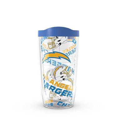Imagem de Tervis NFL Los Angeles Chargers - Copo de viagem com isolamento térmico de parede dupla feito nos EUA mantém as bebidas frias e quentes, 473 ml,