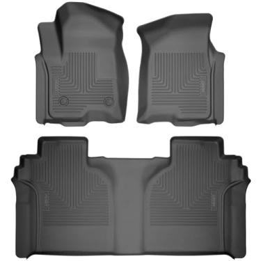 Imagem de Husky Liners - Weatherbeater | Serve para Ford F-150 SuperCrew 2015-2024 (inclui modelos 22-24 Lightning) sem armazenamento plano dobrável - Forro frontal e 2ª fileira - preto, 3 peças. | 94041
