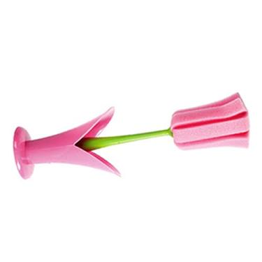 Imagem de HEEPDD Escova de Esponja, Escova de Xícara de Alça Longa para Canecas de café, Vinhos, Garrafas de bebê Nan (Rosa)