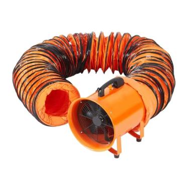 Imagem de HYZHANHONG Soprador Portátil Multi-Funções de 8 Polegadas com Mangueira de Duto de 10M Ventilador 120W de Alta Velocidade para Exaustão em Casa e no Local de Trabalho