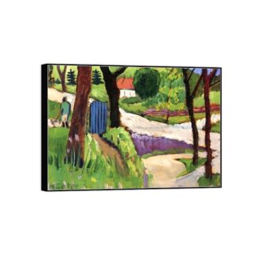 Imagem de BMZFYBS Arte de parede em tela reprodução de pintura famosa - imagens de moldura preta para sala de estar - portão de jardim - pôster e impressões 50 x 70 cm 20 x 27 pol