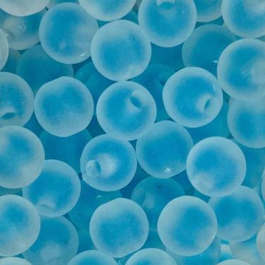 Imagem de Miçanga Bolinha Fosca com Miolo Azul Contas Passante 8mm 360pçs Para Fazer Pulseira Montar Colar