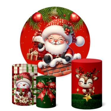 Imagem de Trio Capas Cilindro + Painel Sublimado Festa 1,50m Natal (K1NAT097)