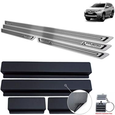 Imagem de Soleira Mitsubishi Pajero Sport 2019 2021 Preto Baixo Relevo