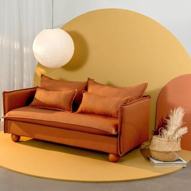 Imagem de Sofá Modular 2 Lugares Pé Bolinha Sôma Cabecasa Madeiramadeira Mocha Mousse