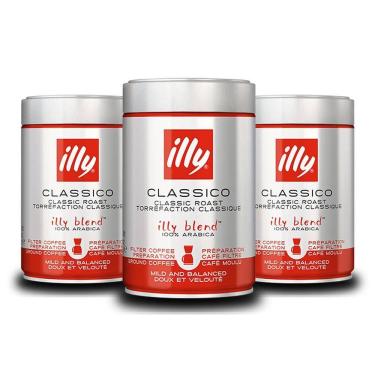 Imagem de Café Illy Clássico Torrado E Moído Kit 3 Latas 250G