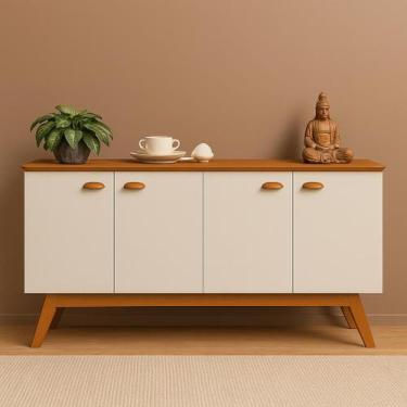 Imagem de Buffet Aparador Cantinho do Café Atlanta Com Pés Retrô de Madeira LV M