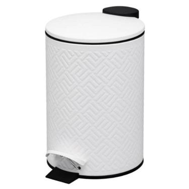 Imagem de Lixeira de Metal Branca Paramount 12 Litros com Pedal e Cesto