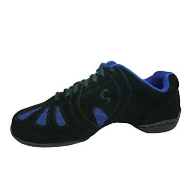 Imagem de Skazz by Sansha Tênis feminino Dance Studio para exercício físico, camurça, couro, malha, dínamo, Preto/azul, 3.5