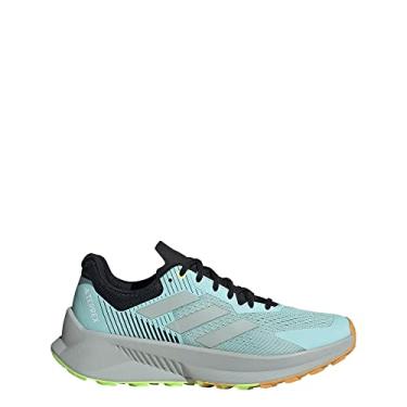 Imagem de adidas Tênis de corrida masculino Terrex Soulstride Flow Trail, Semiflash Aqua/Wonder Silver/Lucid, 46